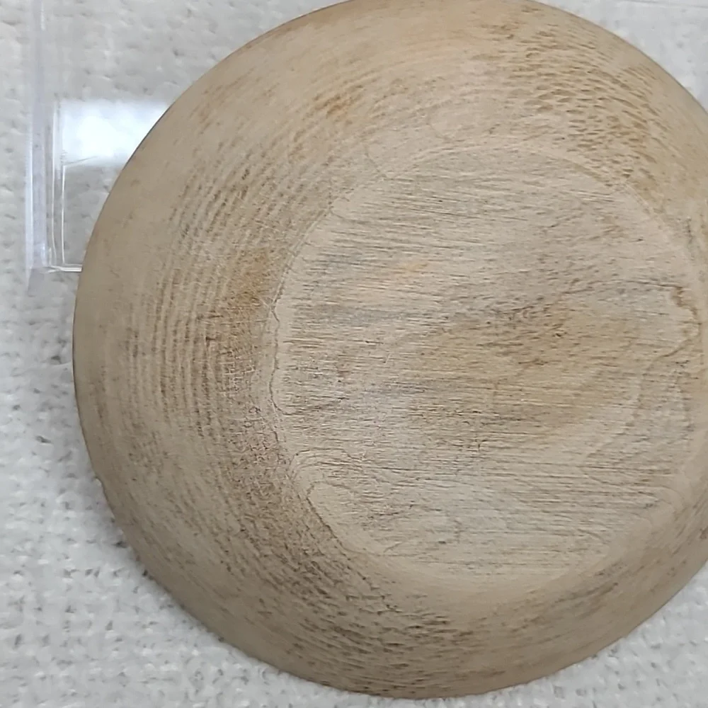 Vintage Farmhouse Mid Century Modern Wooden Small Hand Carved Dough/Salad Bowl